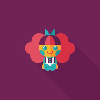 Uzun Gölge, eps 10 ile kız bebek oyuncak düz simgesi