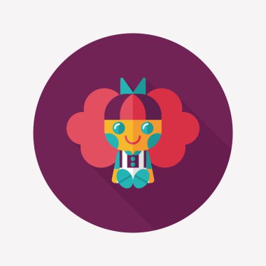 Uzun Gölge, eps 10 ile kız bebek oyuncak düz simgesi