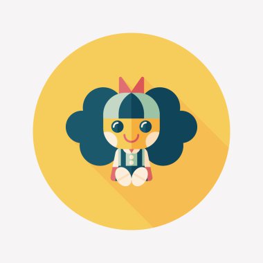 Uzun Gölge, eps 10 ile kız bebek oyuncak düz simgesi