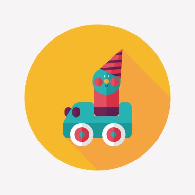 oyuncak araba uzun gölge düz simgesiyle