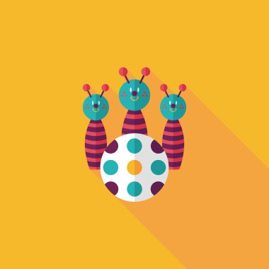 Uzun Gölge, eps10 ile bowling oyuncak düz simgesi