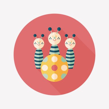 Uzun Gölge, eps10 ile bowling oyuncak düz simgesi