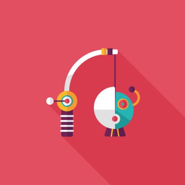 Uzun Gölge, eps10 ile balıkçılık oyuncak düz simgesi