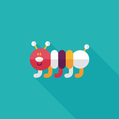 Caterpillar düz simgesi ile uzun gölge, eps10