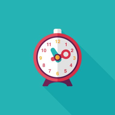 Uzun Gölge, eps10 çalar saat düz simgesi