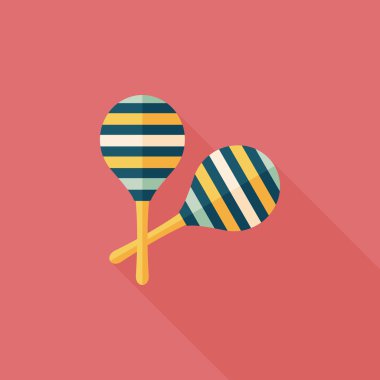 Uzun Gölge, eps10 ahşap rattle düz simgesi