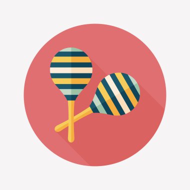 Uzun Gölge, eps10 ahşap rattle düz simgesi