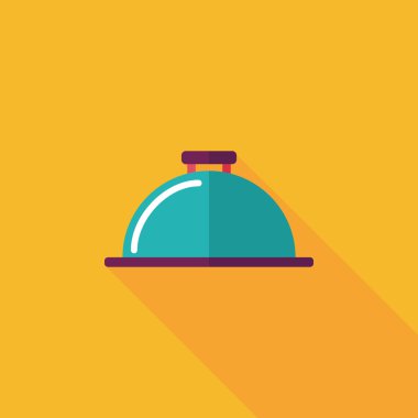 Uzun Gölge, eps10 ile restoran cloche düz simgesi