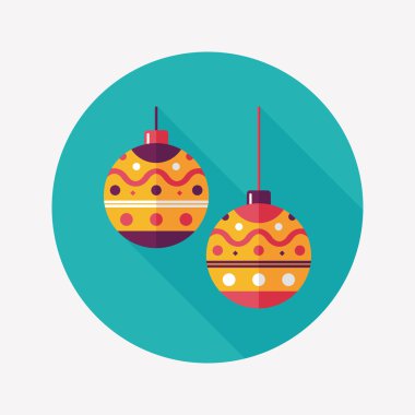 Uzun Gölge, eps10 ile Noel top düz simgesi