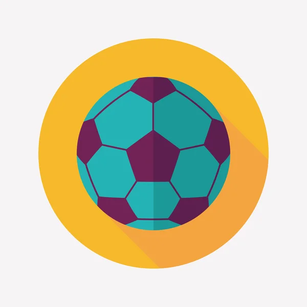 Uzun Gölge, eps10 Soccer düz simgesi — Stok Vektör