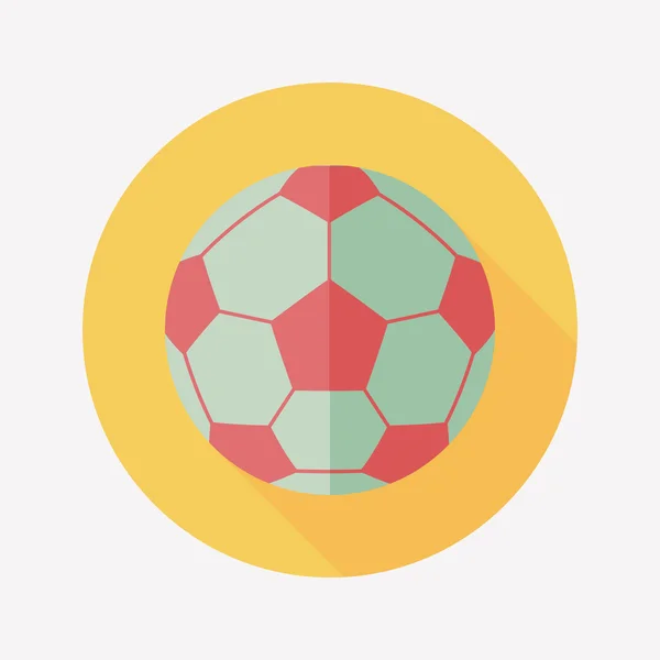 Fotboll flat ikonen med långa skugga, eps10 — Stock vektor