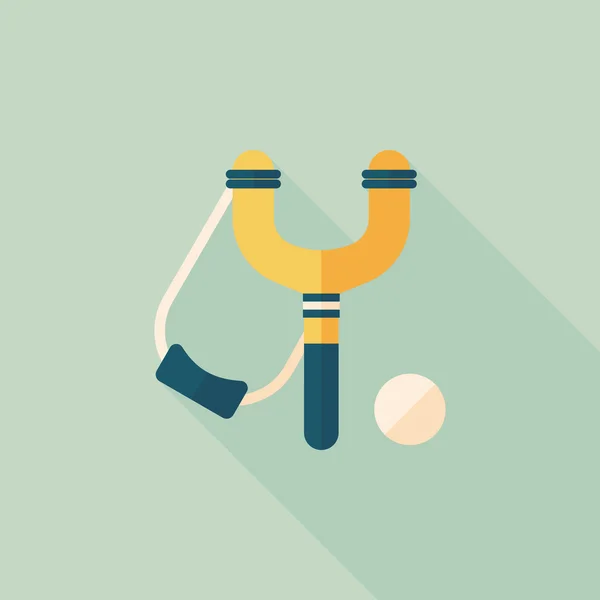 Slingshot icono plano con sombra larga, eps10 — Vector de stock