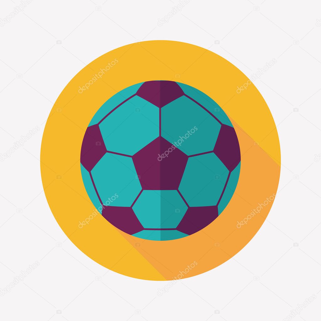 Soccer flat icon with long shadow,eps10