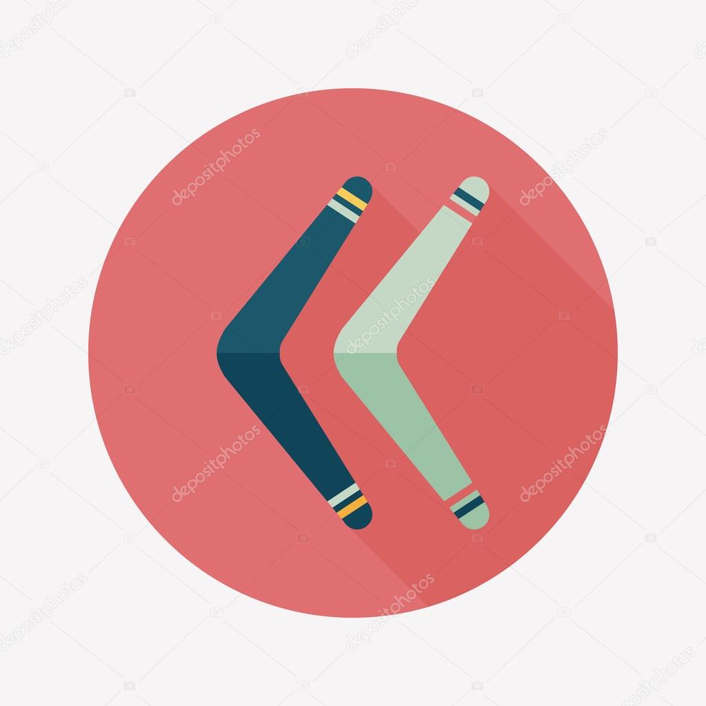 boomerang flat icon with long shadow