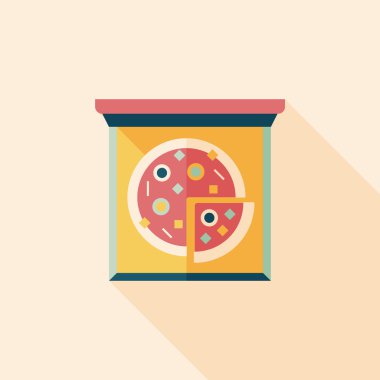 Uzun Gölge, eps10 pizza düz simgesi