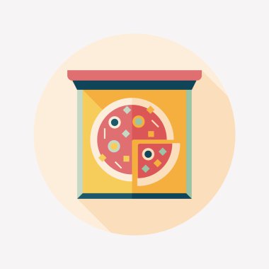 Uzun Gölge, eps10 pizza düz simgesi