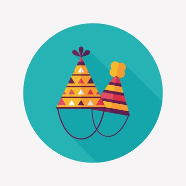 Uzun Gölge, eps10 ile doğum günü şapkası düz simgesi