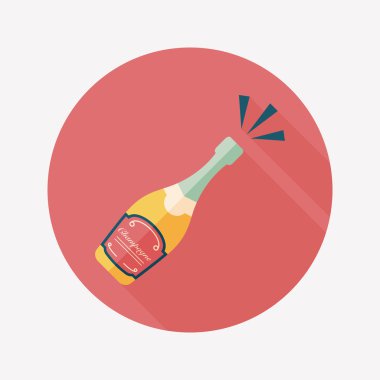 Uzun Gölge, eps10 şarap şişesi düz simgesi