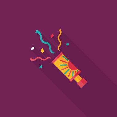 konfeti düz simgesi ile uzun gölge, eps10