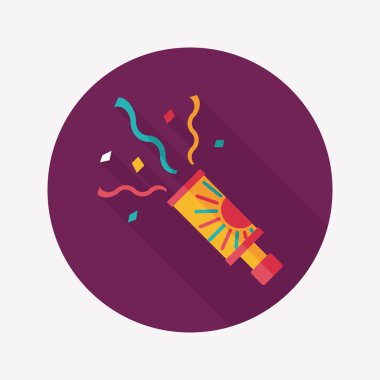 konfeti düz simgesi ile uzun gölge, eps10