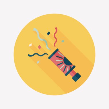 konfeti düz simgesi ile uzun gölge, eps10