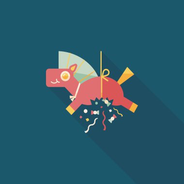 Uzun Gölge, eps10 ile at konfeti düz simgesi