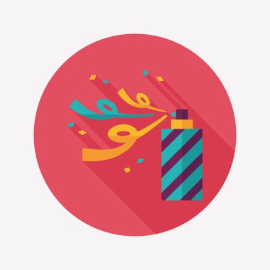 konfeti düz simgesi ile uzun gölge, eps10