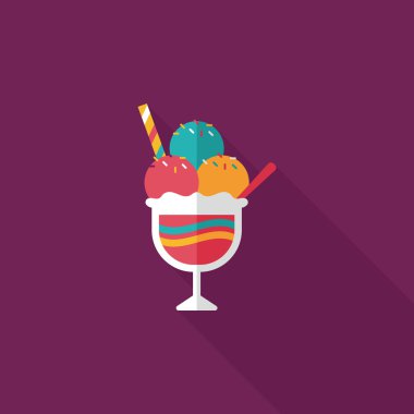 Uzun Gölge, eps10 dondurma düz simgesi