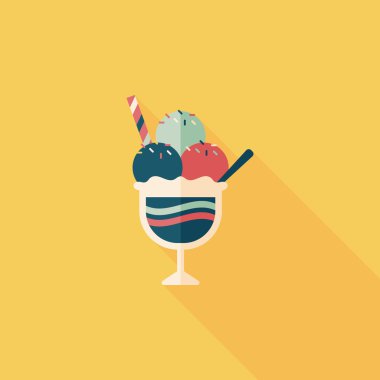 Uzun Gölge, eps10 dondurma düz simgesi