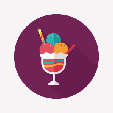 Uzun Gölge, eps10 dondurma düz simgesi