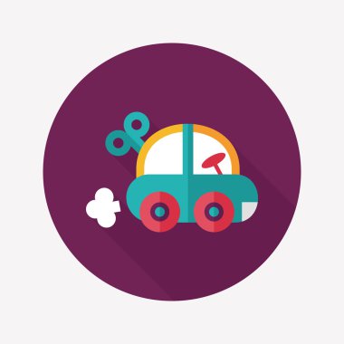 oyuncak araba uzun gölge düz simgesiyle