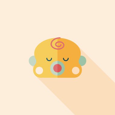 bebek çocuk düz simgesi ile uzun gölge