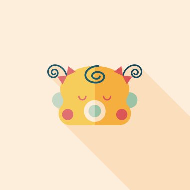 uzun gölge ile bebek gril düz simgesi