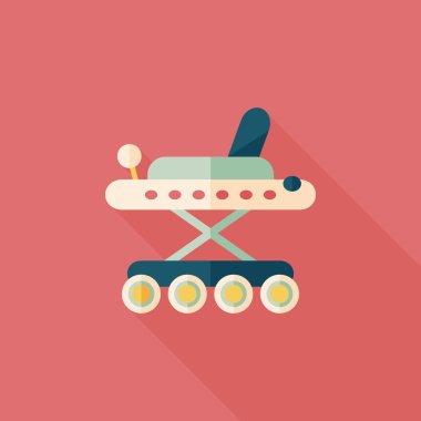 bebeğim walker düz simgesi ile uzun gölge, eps10