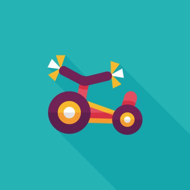 Uzun Gölge, eps10 ile çocuklar bisiklet daha düz simgesi