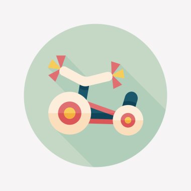 Uzun Gölge, eps10 ile çocuklar bisiklet daha düz simgesi