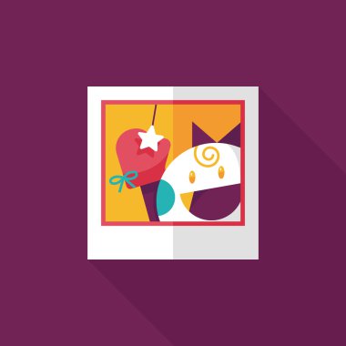 Uzun Gölge, eps10 ile yeni doğan fotoğraf düz simgesi