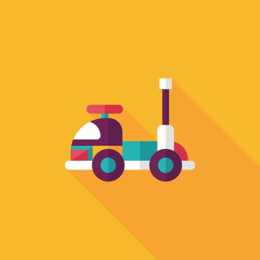 oyuncak araba uzun gölge düz simgesiyle