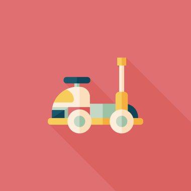 oyuncak araba uzun gölge düz simgesiyle