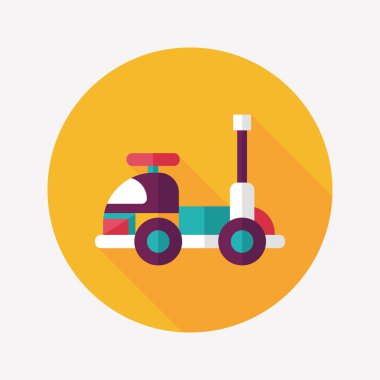 oyuncak araba uzun gölge düz simgesiyle