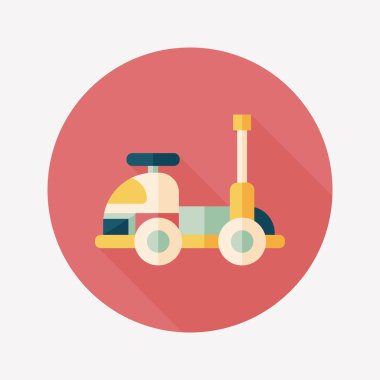 oyuncak araba uzun gölge düz simgesiyle