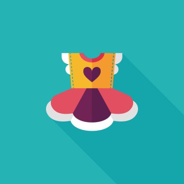 Çocuk elbise düz simgesi ile uzun gölge, eps10