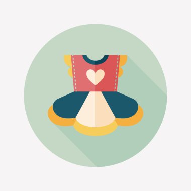 Çocuk elbise düz simgesi ile uzun gölge, eps10