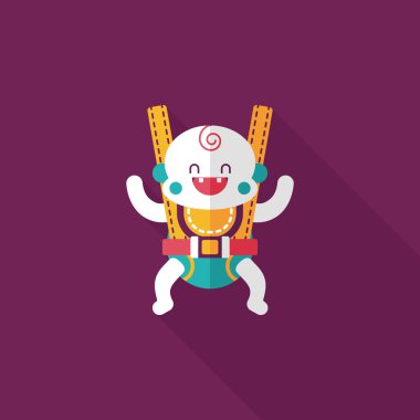 Bebek uzun gölge düz simgesi