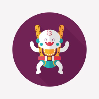 Bebek uzun gölge düz simgesi