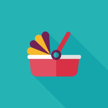 Bebek beşik yatak düz simgesiyle uzun gölge, eps10