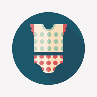 Bebek Giyim uzun gölge, eps 10 düz simgesiyle