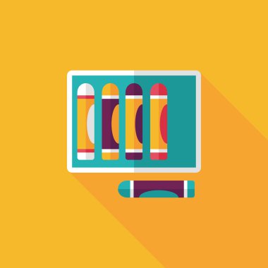 boya kalemi ile uzun gölge, eps10 düz simgesi