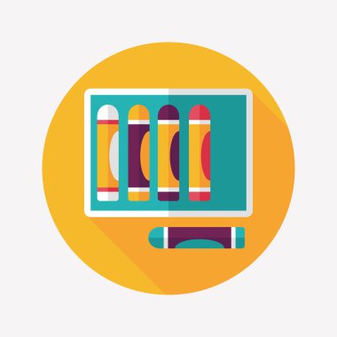 boya kalemi ile uzun gölge, eps10 düz simgesi