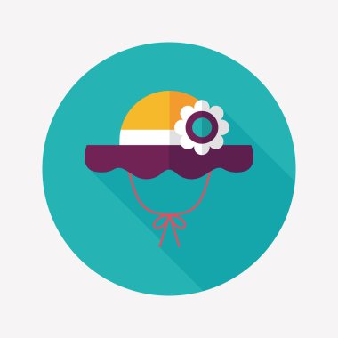 kadın şapka uzun gölge düz simgesiyle